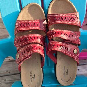 Brick Red Laurieann Clarks Sandals Size 8